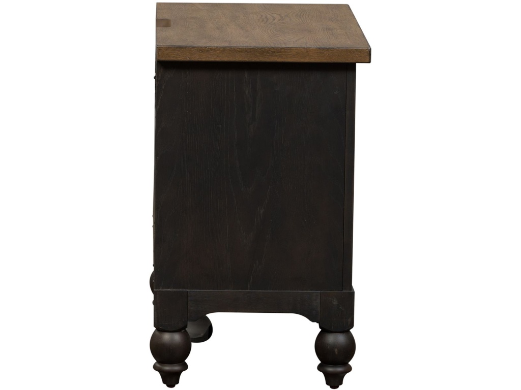 2 Drawer Night Stand w/ Charging Station - Black - image 3