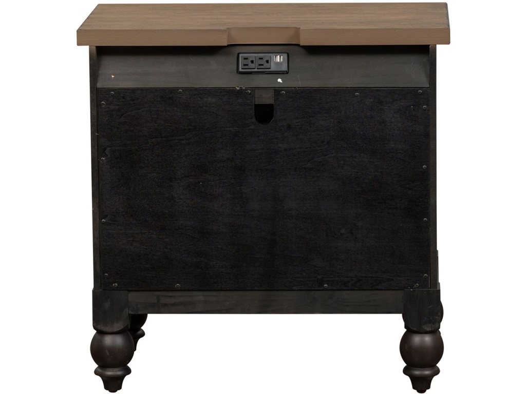 2 Drawer Night Stand w/ Charging Station - Black - image 4