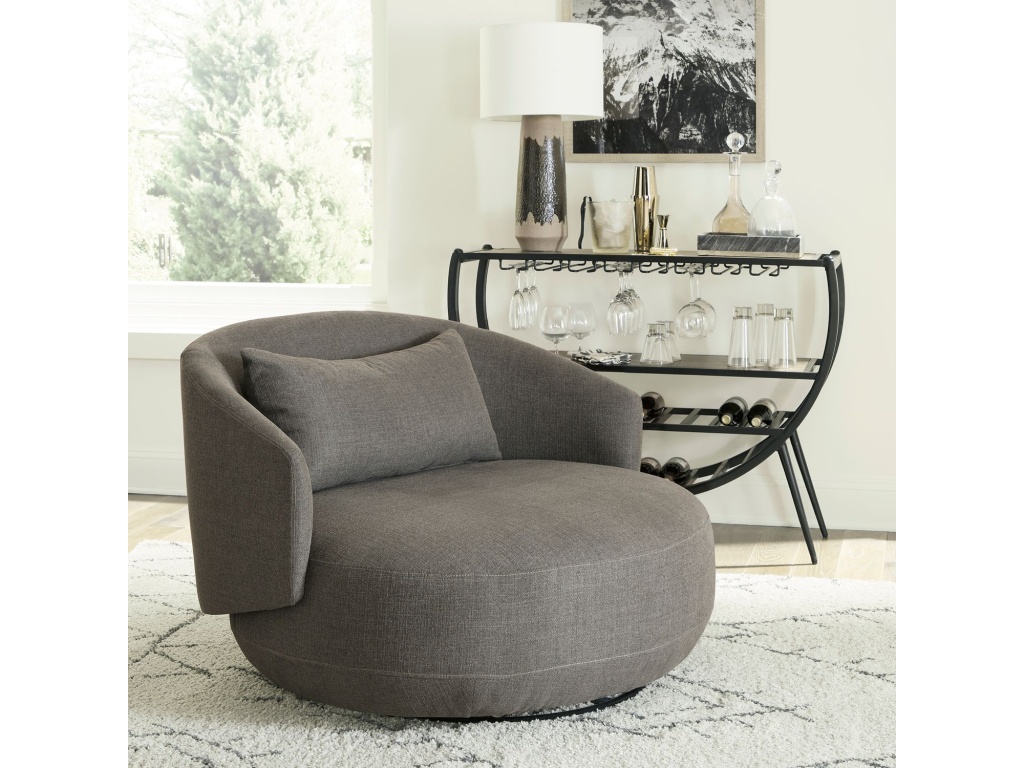 Uph Swivel Cuddler Chair - Charcoal - main image