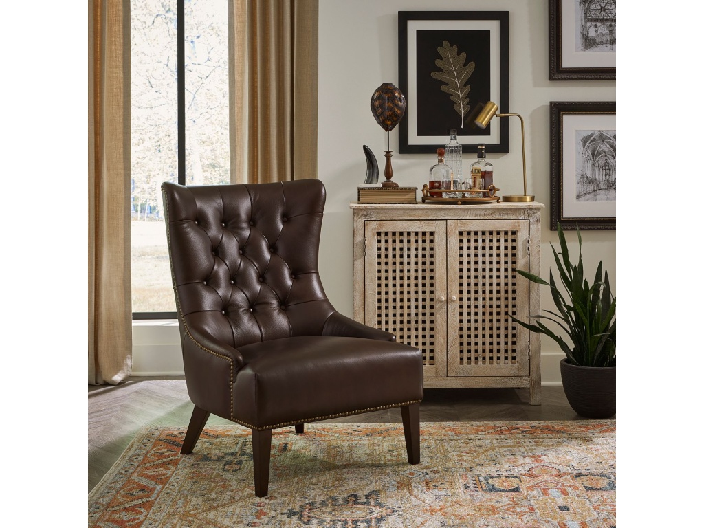 Leather Accent Chair - Brown - main image