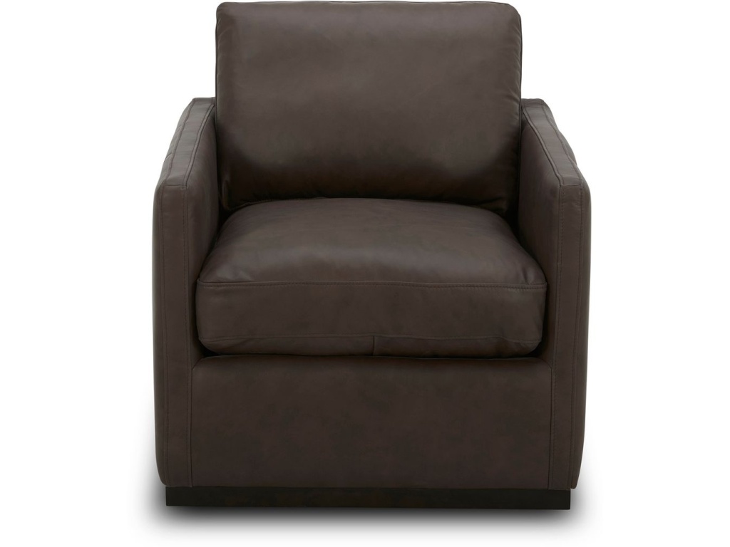 Leather Swivel Accent Chair - Timber - image 2