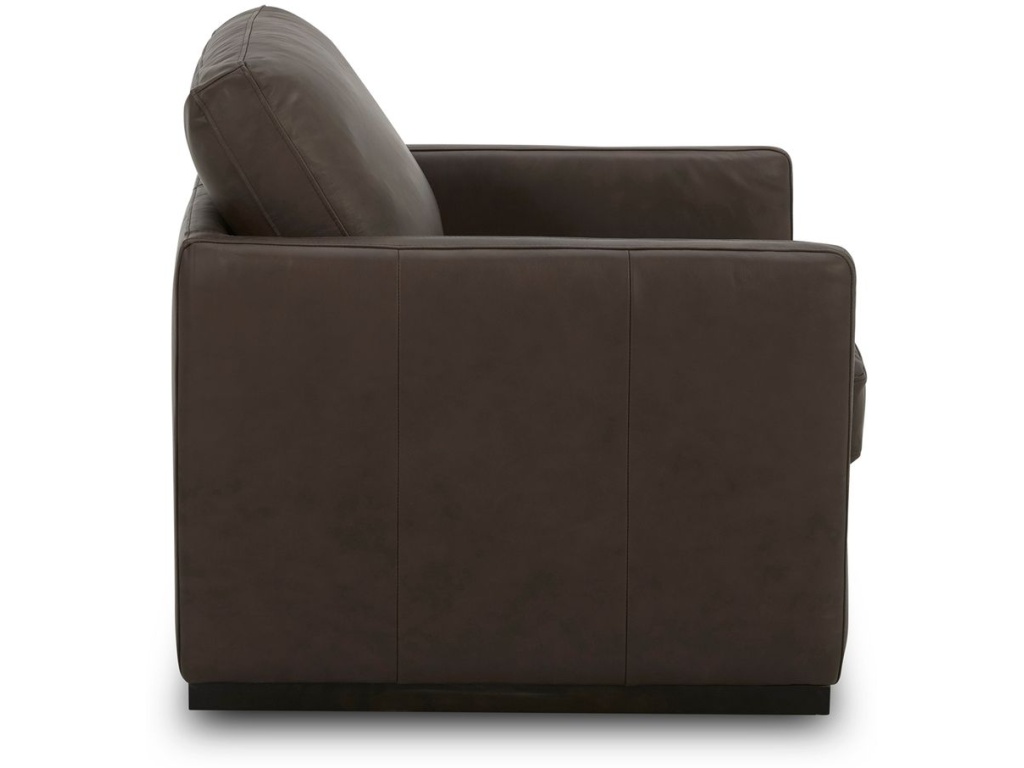 Leather Swivel Accent Chair - Timber - image 3
