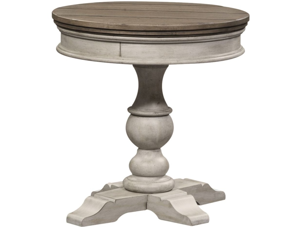 Round Pedestal Chair Side Table - image 1