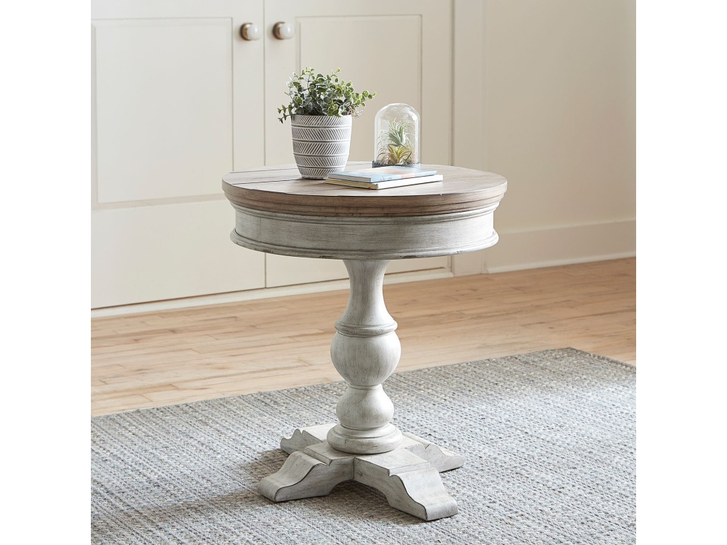Round Pedestal Chair Side Table - main image