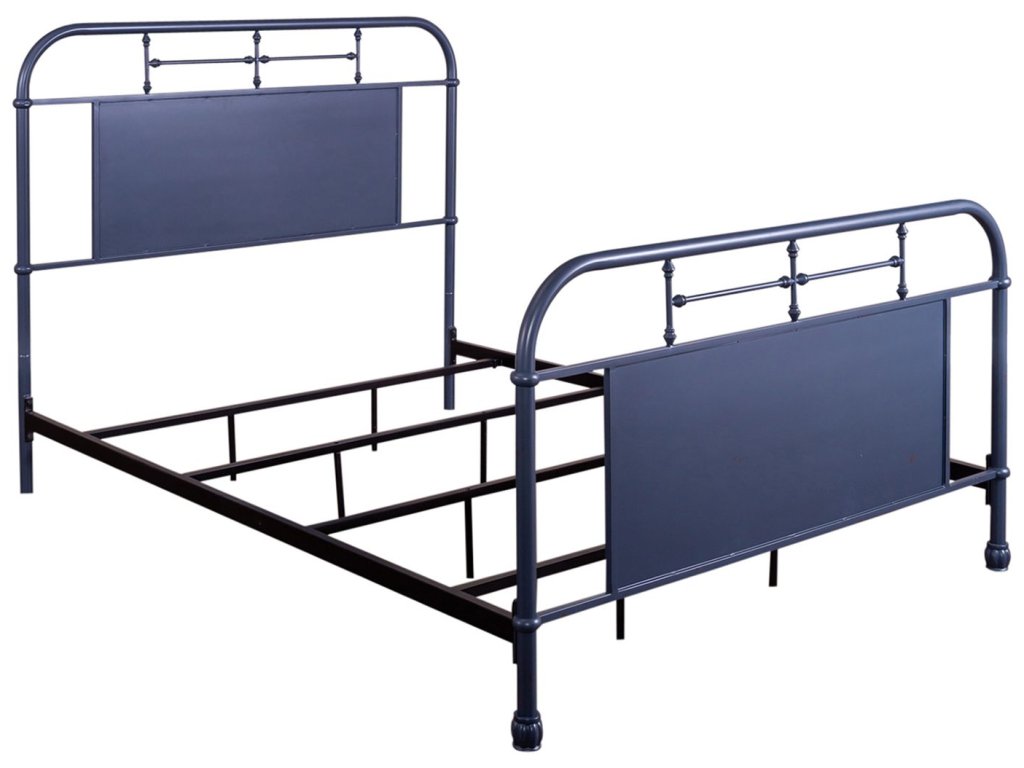 Queen Metal Bed- Navy - image 1