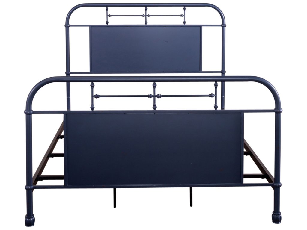 Queen Metal Bed- Navy - image 2