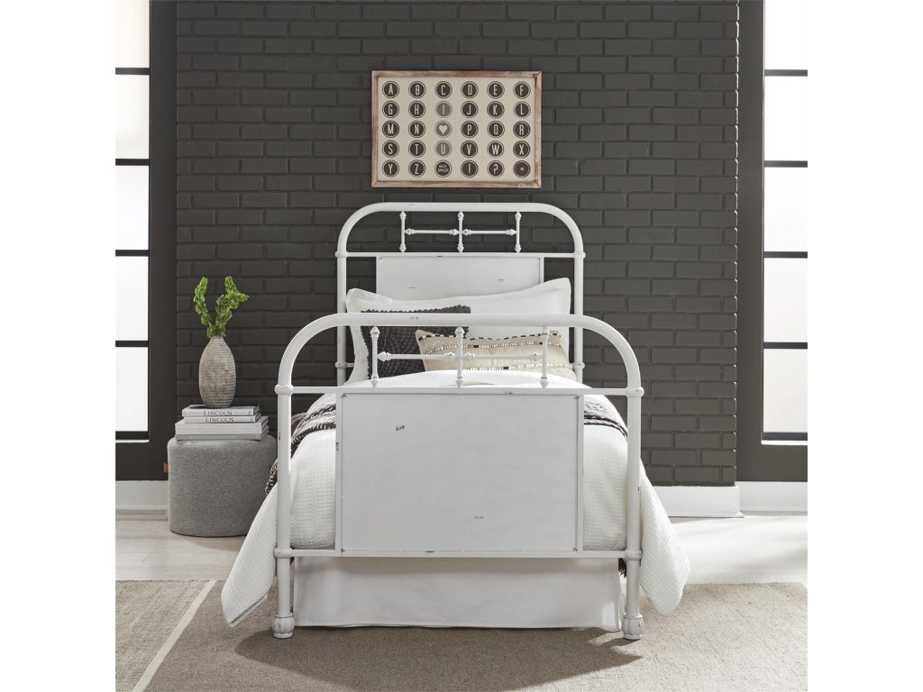 Full Metal Bed - Antique White - main image
