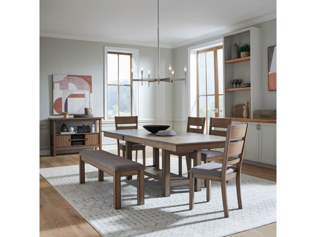 Optional 6 Piece Trestle Table Set - main image