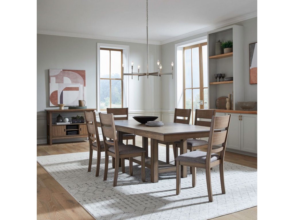 Optional 7 Piece Trestle Table Set - main image