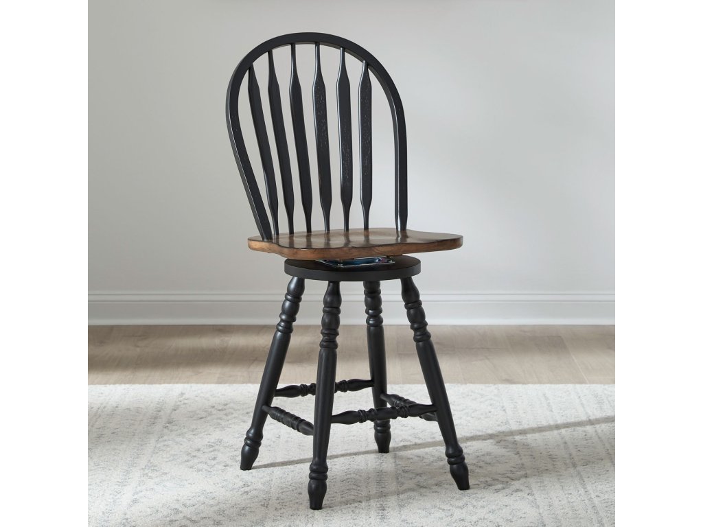 Windsor Swivel Counter Chair - Black - main image