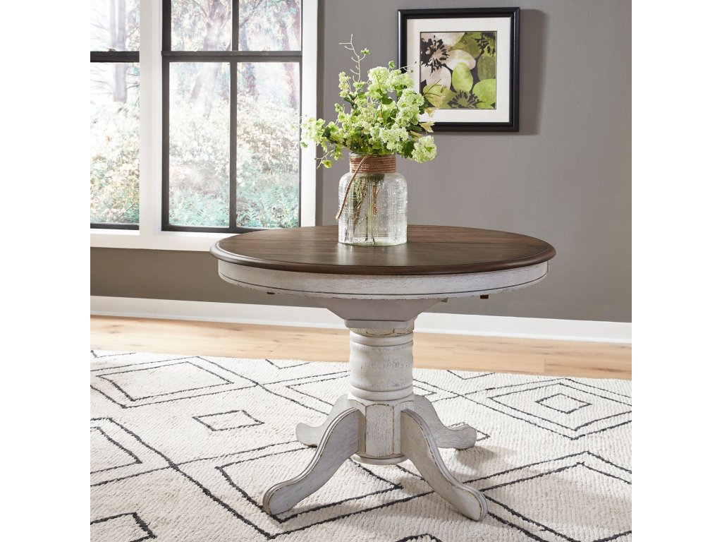 Pedestal Table Set- White - image 3