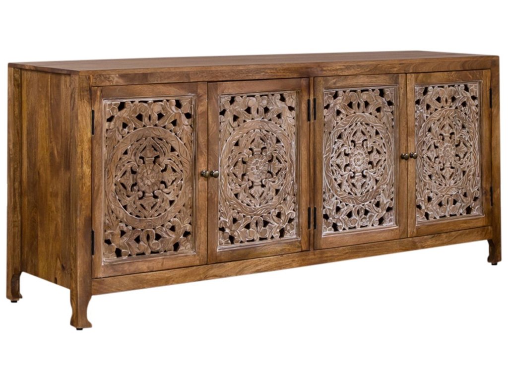 74 Inch 4 Door Accent TV Stand - image 1