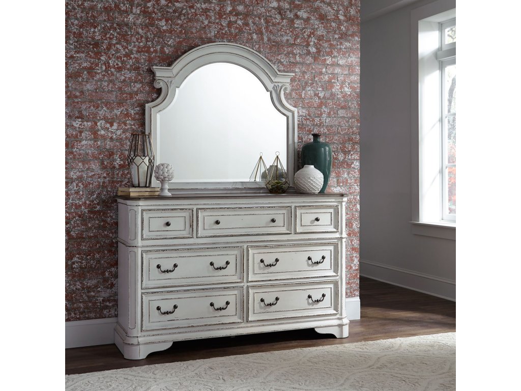 King California Panel Bed, Dresser & Mirror - image 1