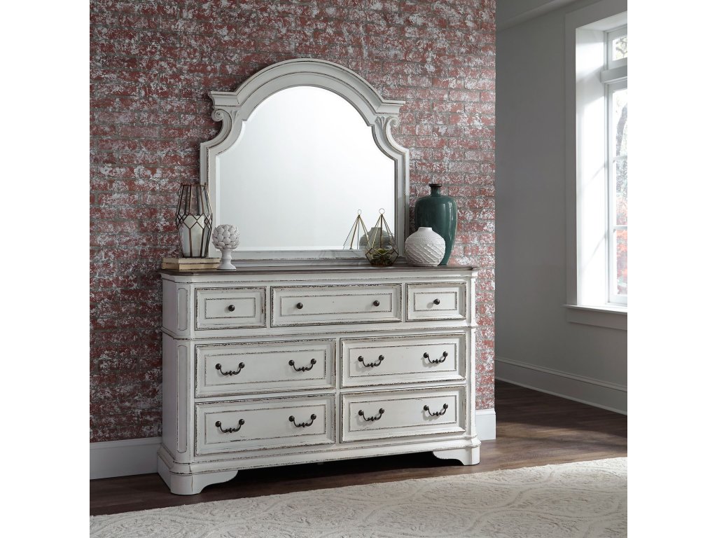 King Uph Bed, Dresser & Mirror, Chest - image 1