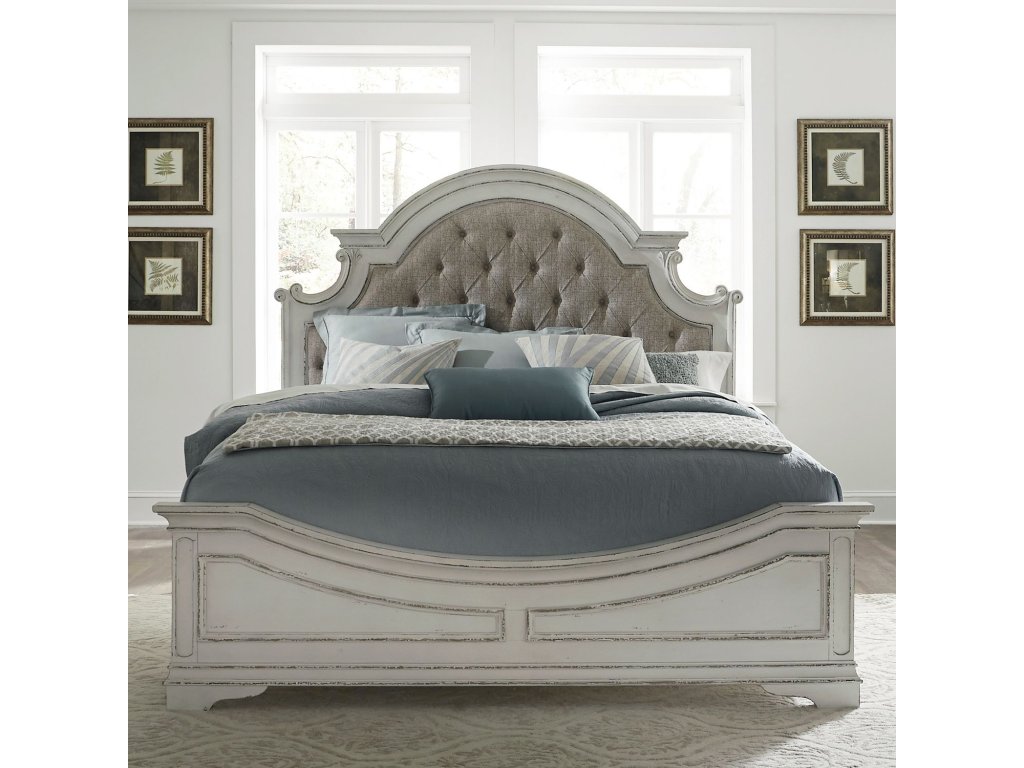 King Uph Bed, Dresser & Mirror, Chest - image 2
