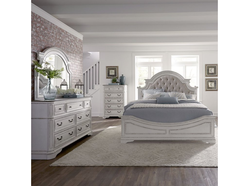 King Uph Bed, Dresser & Mirror, Chest - main image