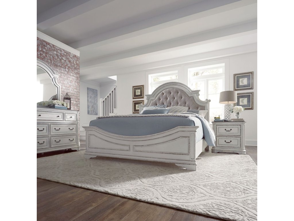 Queen Uph Bed, Dresser & Mirror, Night Stand - main image