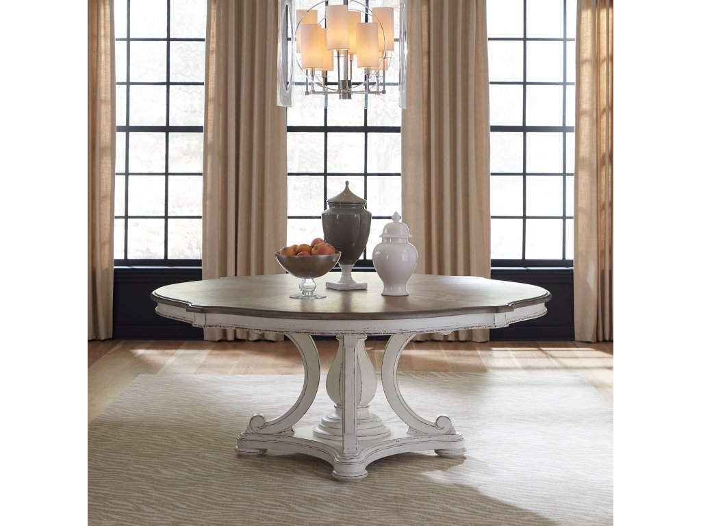 7 Piece Round Ped Table Set - image 3