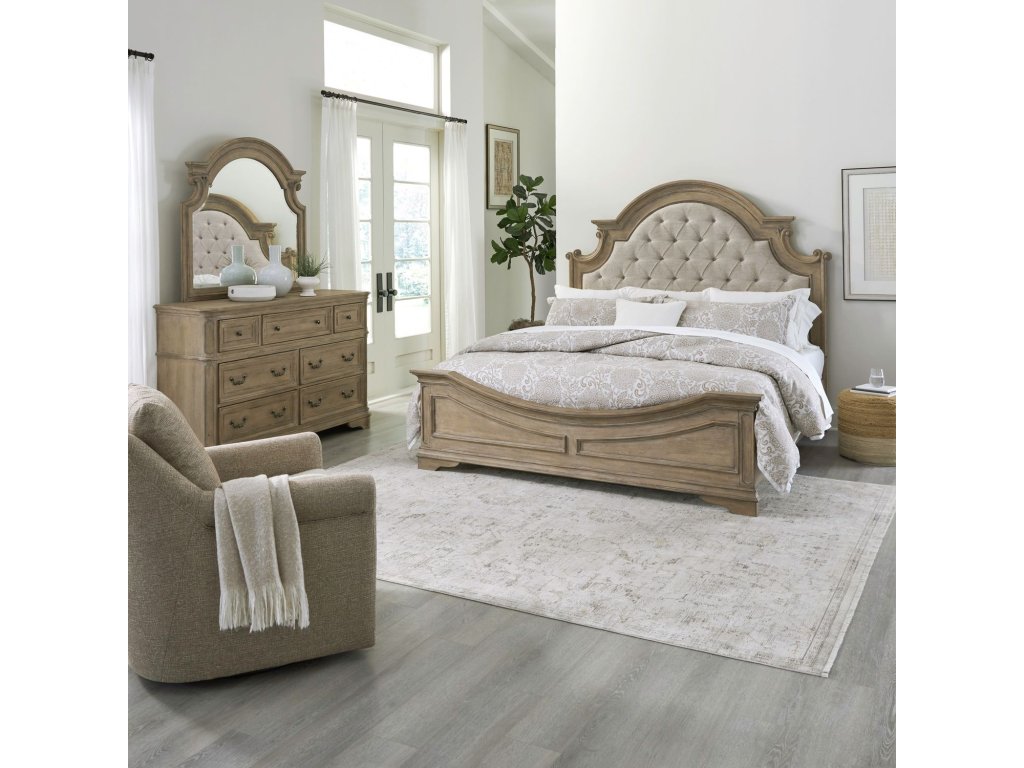 King Uph Bed, Dresser & Mirror - main image