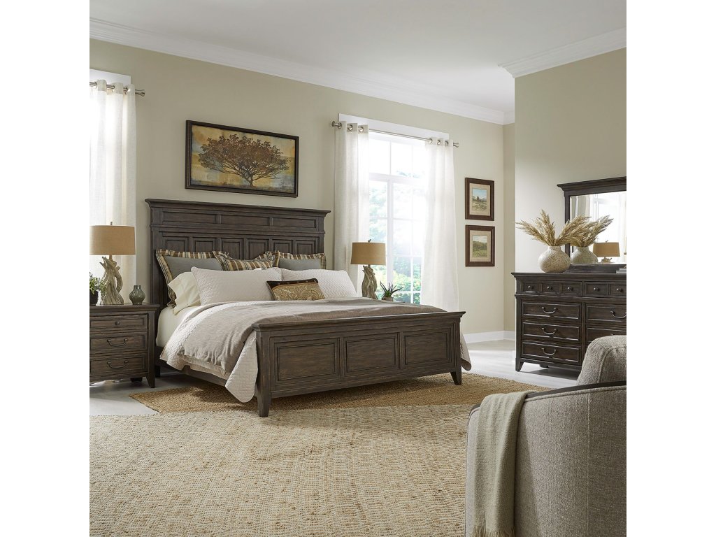 King California Panel Bed, Dresser & Mirror, Night Stand - main image
