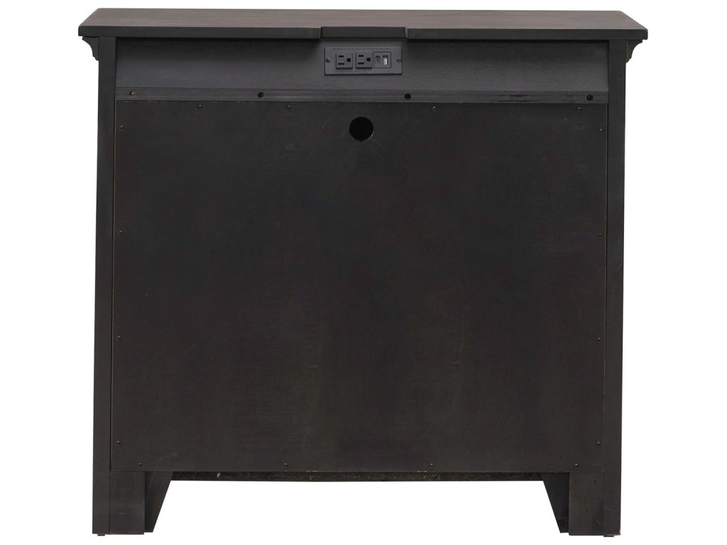 2 Door Bedside Chest w/ Charging Station - image 4