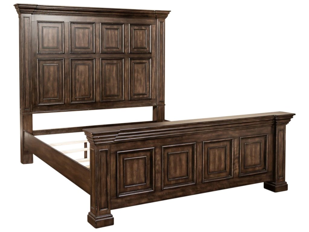 King Panel Bed, Dresser & Mirror - image 1