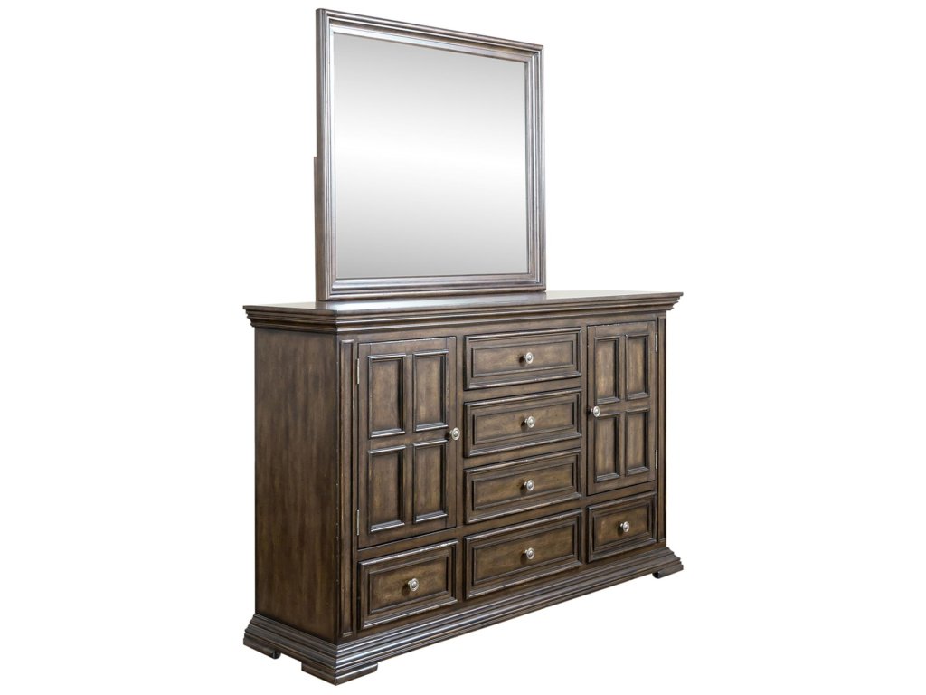 King Panel Bed, Dresser & Mirror, Chest - image 2