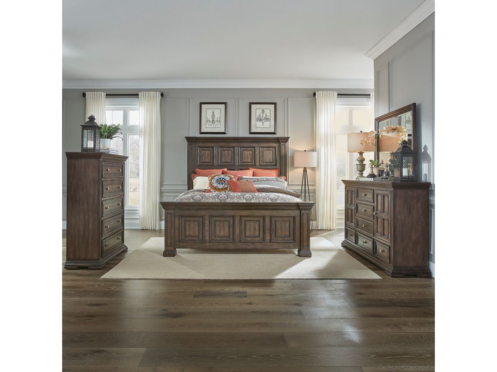 King Panel Bed, Dresser & Mirror, Chest - main image