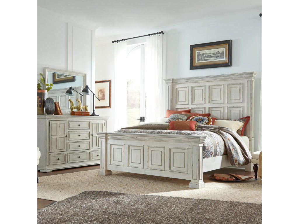 Queen Panel Bed, Dresser & Mirror - main image