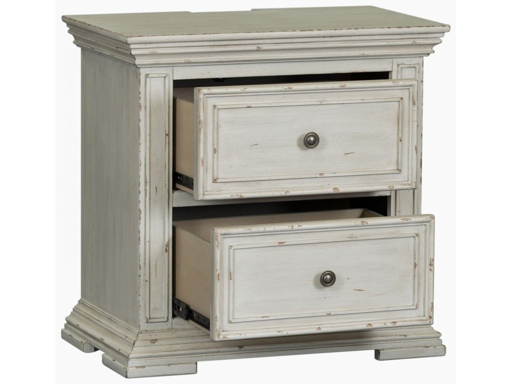 2 Drawer Night Stand w/ Charging Station - image 5