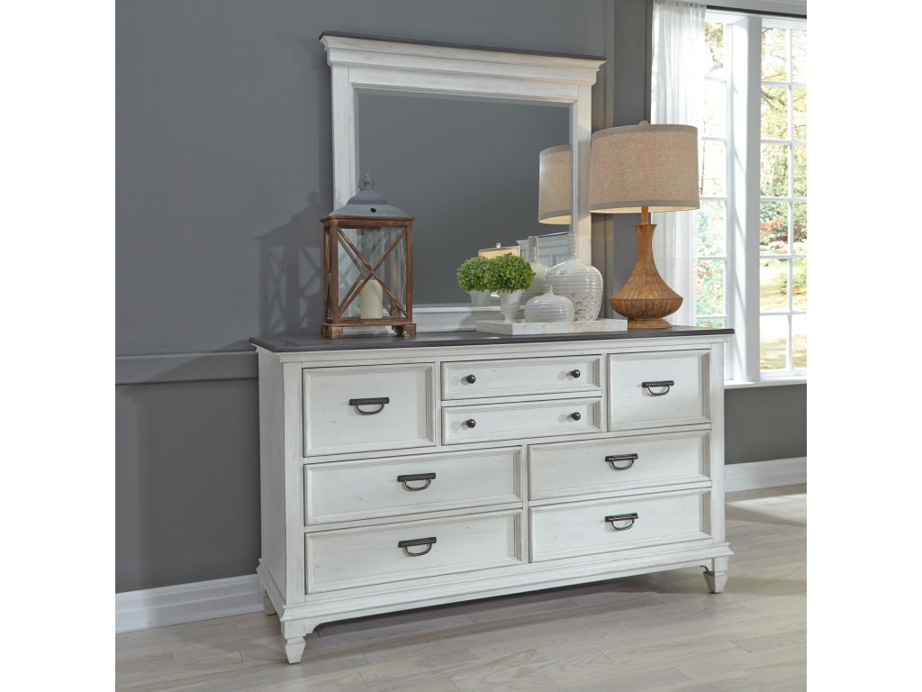 King Panel Bed, Dresser & Mirror - image 1