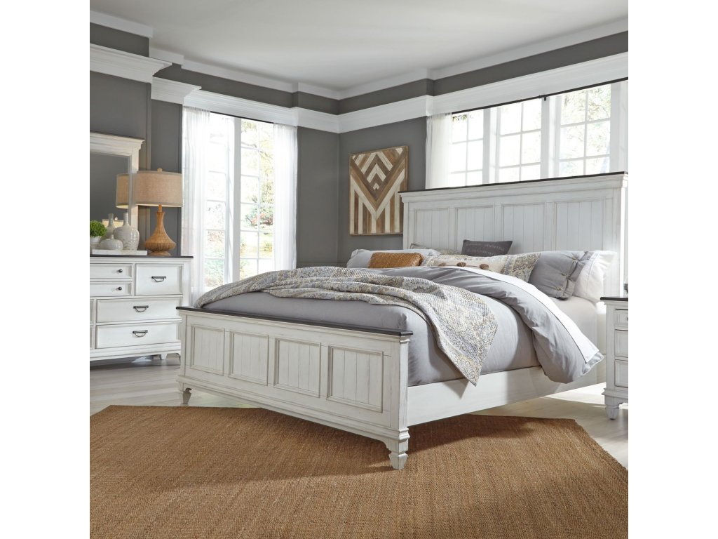 King Panel Bed, Dresser & Mirror - main image
