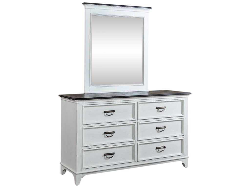 Twin Panel Bed, Dresser & Mirror - image 2