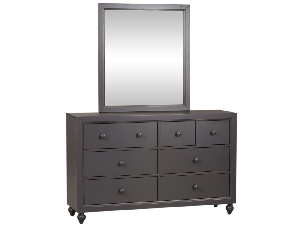 Twin Panel Bed, Dresser & Mirror - image 2