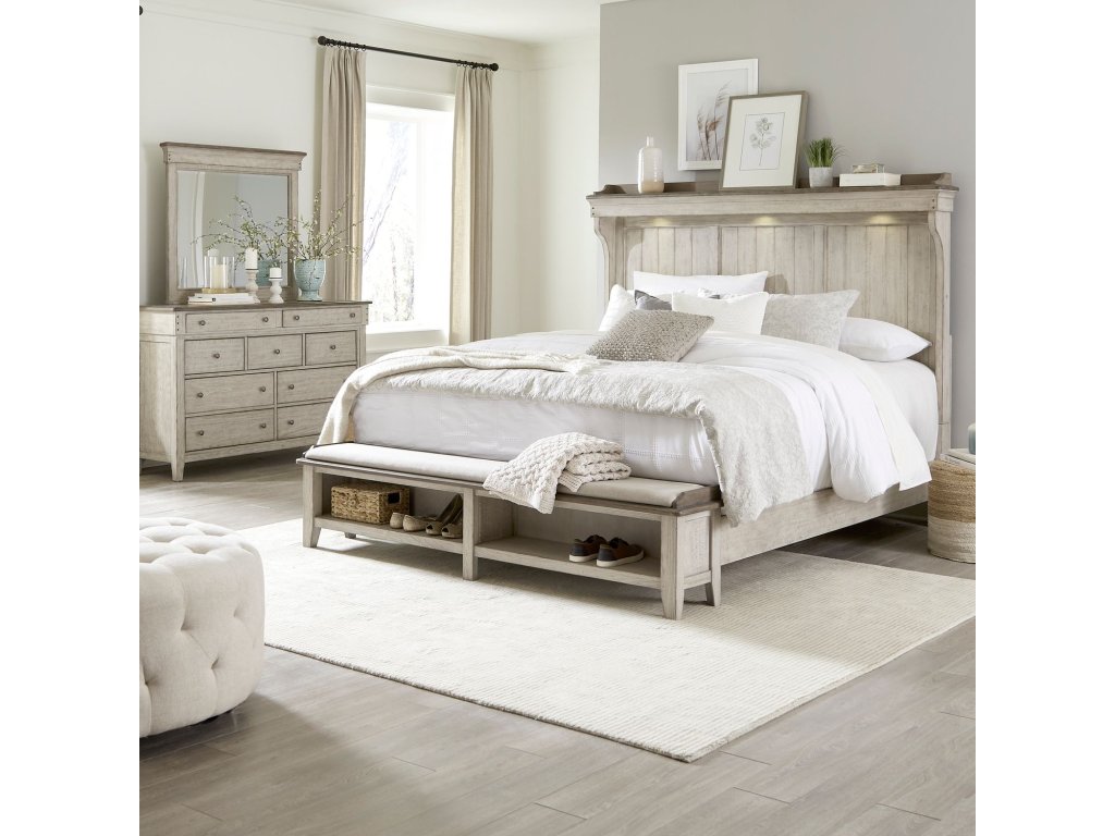 King California Mantle Storage Bed, Dresser & Mirror - main image
