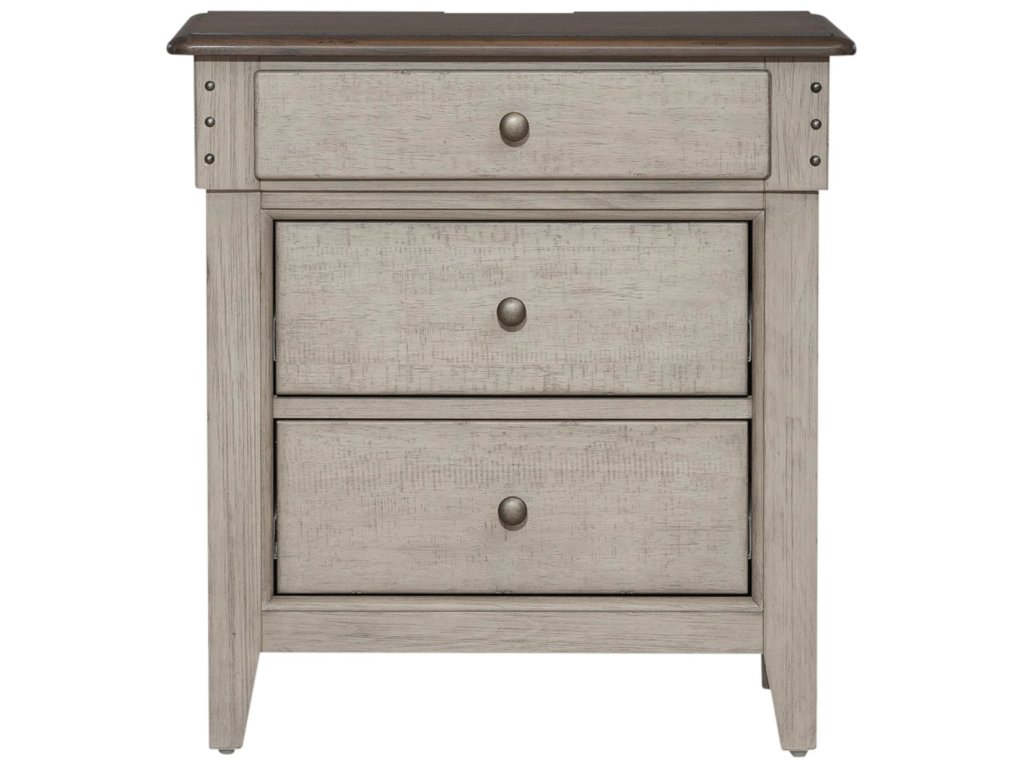 3 Drawer Night Stand w/ Charging Station - image 2