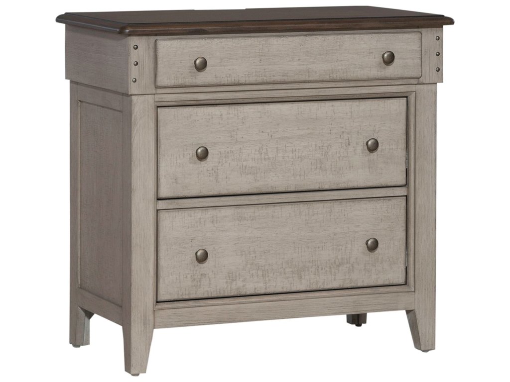 3 Drawer Bedside Chest w/ Charging Station - image 1