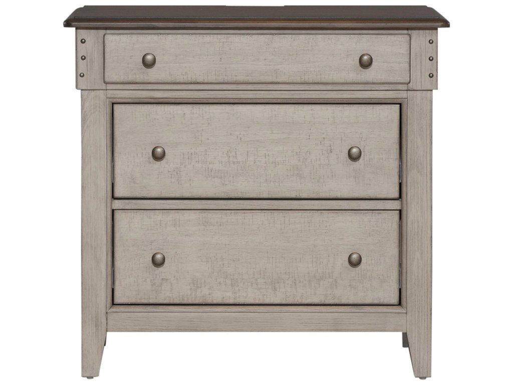 3 Drawer Bedside Chest w/ Charging Station - image 2
