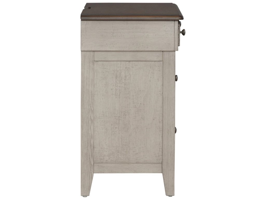 3 Drawer Bedside Chest w/ Charging Station - image 3