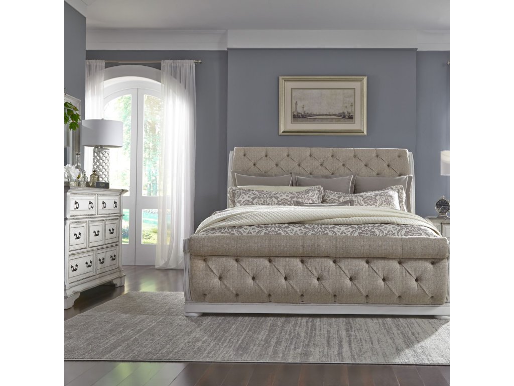 King California Sleigh Bed, Dresser & Mirror - main image