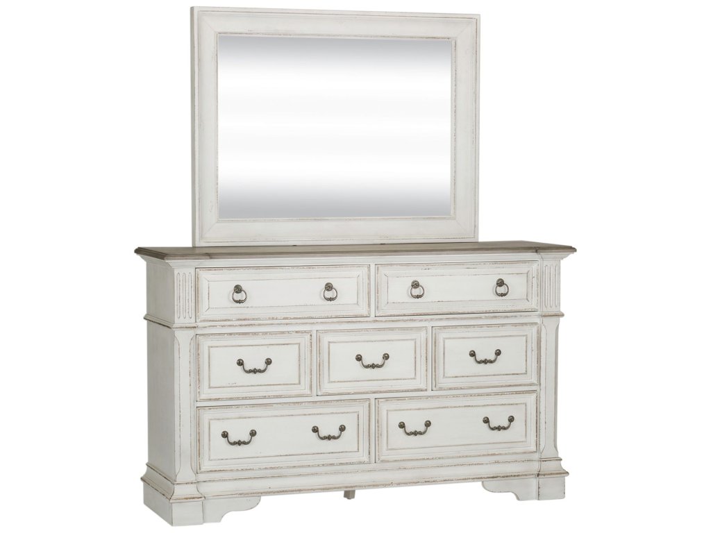 King Panel Bed, Dresser & Mirror - image 2