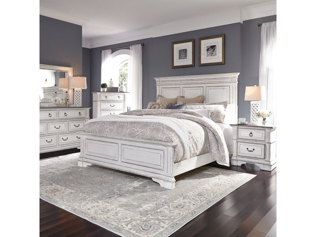 King Panel Bed, Dresser & Mirror, Chest, Night Stand - main image