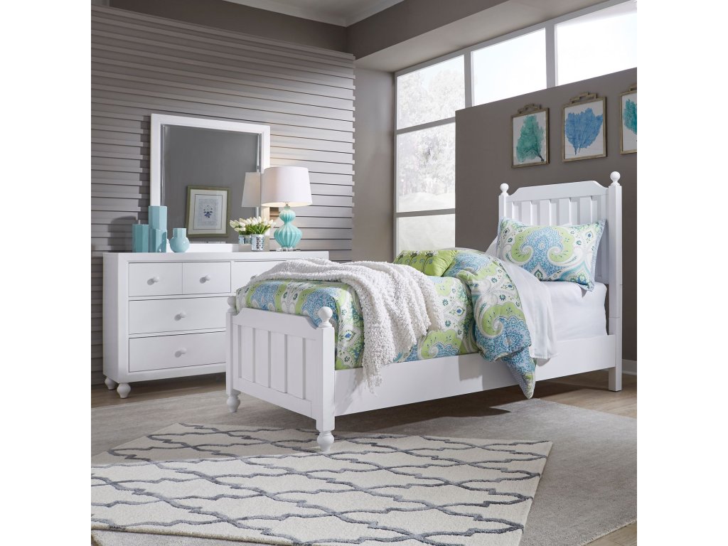 Twin Panel Bed, Dresser & Mirror - main image