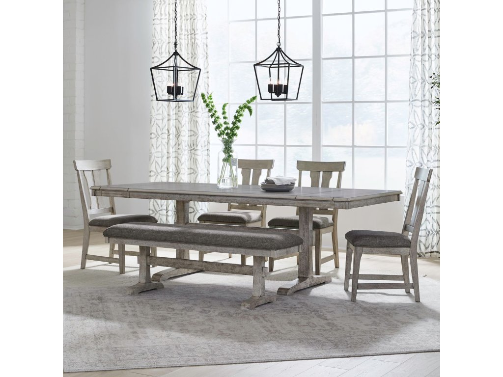 6 Piece Trestle Table Set - main image