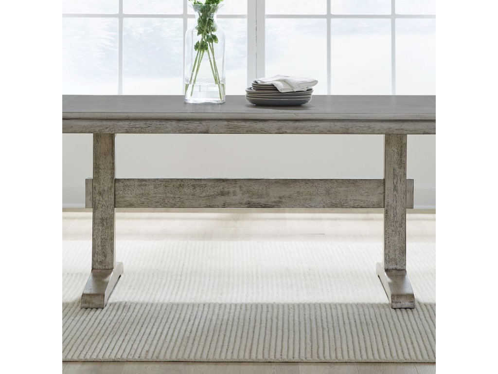 5 Piece Trestle Table Set - image 2