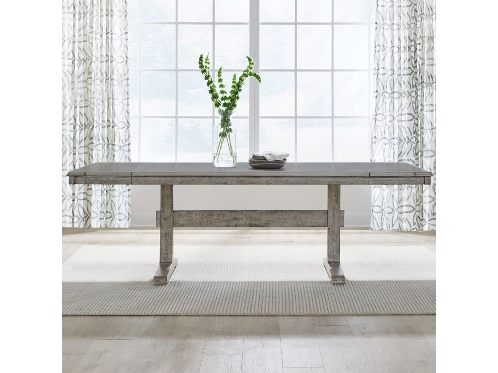 5 Piece Trestle Table Set - image 3