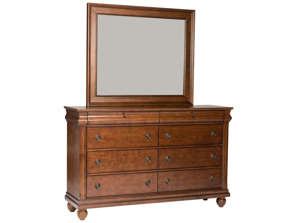 Queen Sleigh Bed, Dresser & Mirror, Night Stand - image 3
