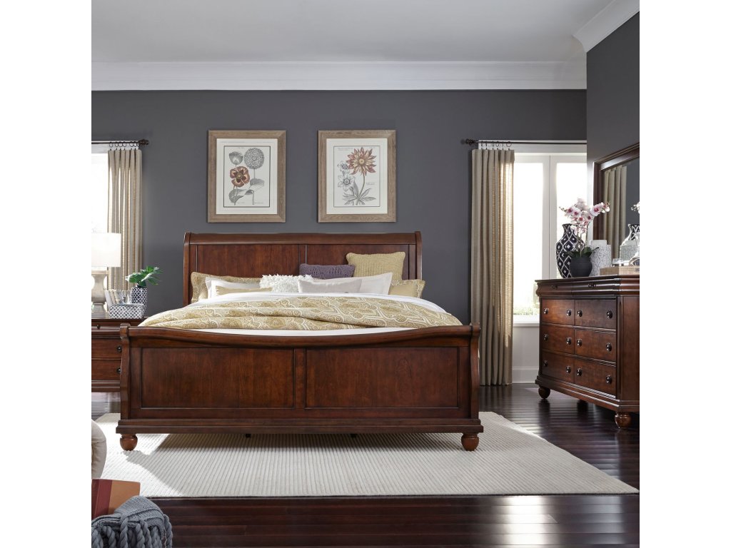 Queen Sleigh Bed, Dresser & Mirror, Night Stand - main image