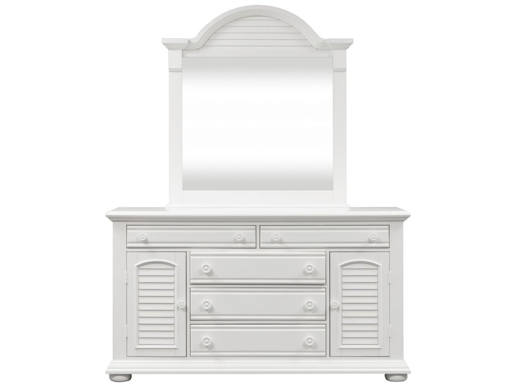 King Panel Bed, Dresser & Mirror - image 3