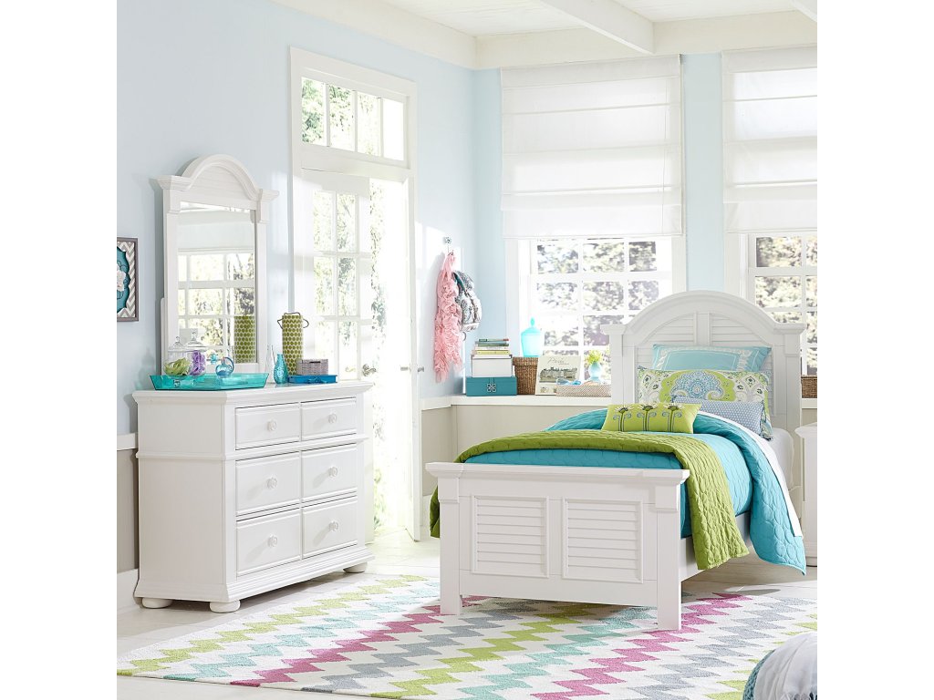 Twin Panel Bed, Dresser & Mirror - main image